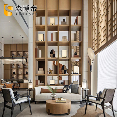 新中式售楼处大堂接待布艺沙发