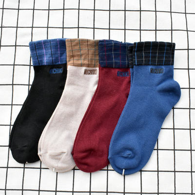 宽松口舒适女袜短袜刺绣