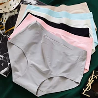 Сексуальные шелковые трусы, тонкие дышащие хлопковые штаны, средняя посадка, большой размер