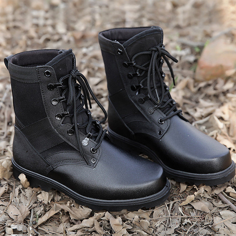 Boots militaires en cuir - dérapage - Ref 1399088 Image 4