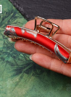 非遗宋锦红色项链耳坠发夹送礼物