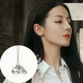 枭起青壤聂九罗迪丽热巴足银999纯银好事发生柿子花生项链锁骨链