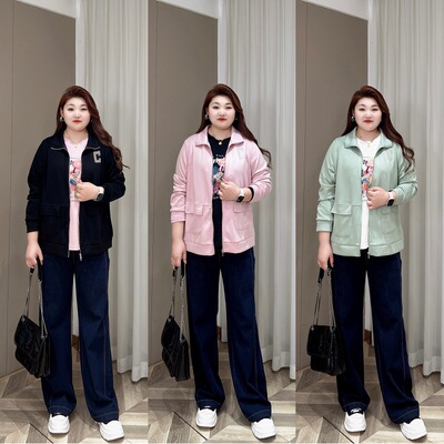 【上新】PWD32696 春夏新款百搭休闲时尚运动风大码外套