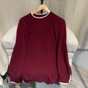 简约百搭花边领大码 秋冬季 女装 上衣 PWD33381 衣长68 仅上衣