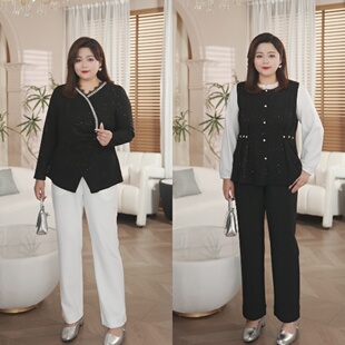 新款 简约显气质休闲裤 长98 现货仅裤 裤 子 女装 PWD33489 大码