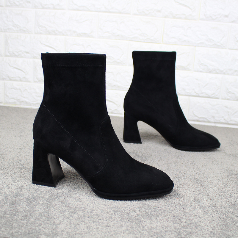 欧洲站秋冬新款真皮显瘦马丁靴