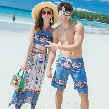 Mới chia đồ bơi cha mẹ và con áo tắm mẹ và con gái gia đình nạp một ba mảnh áo tắm nữ ba mảnh kem chống nắng dài tay áo đồ bikini