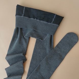 棉薄绒竖条纹平版连裤袜打底裤袜大码加肥加大春秋季外穿保暖显瘦