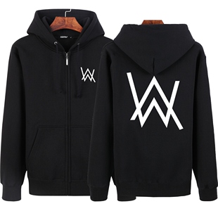 拉链开衫 连帽卫衣男士 外套潮 Walker艾伦沃克faded同款 DJ电音Alan