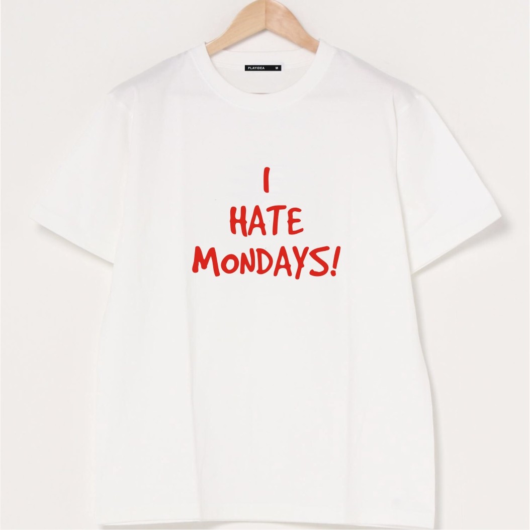 IHATEMONDAYS!男士t恤宽松短袖