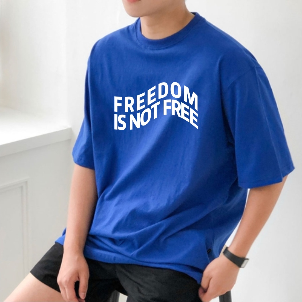 FREEDOM IS NOT FREE 自由不是免费的 夏季男士t恤男短袖宽松半袖 男装 T恤 原图主图