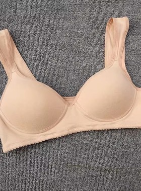 日单外贸无钢圈睡眠文胸针织棉内衣舒适薄肤色W190202KK