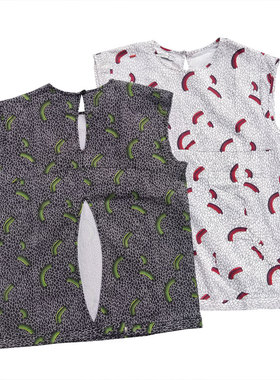 衬衫女设计感小众外贸原单无袖上衣背心T露背大码X200206KK