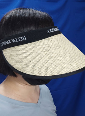 防紫外线黑胶草帽 空顶帽 发箍防晒帽子 户外遮阳Z050702 GC210