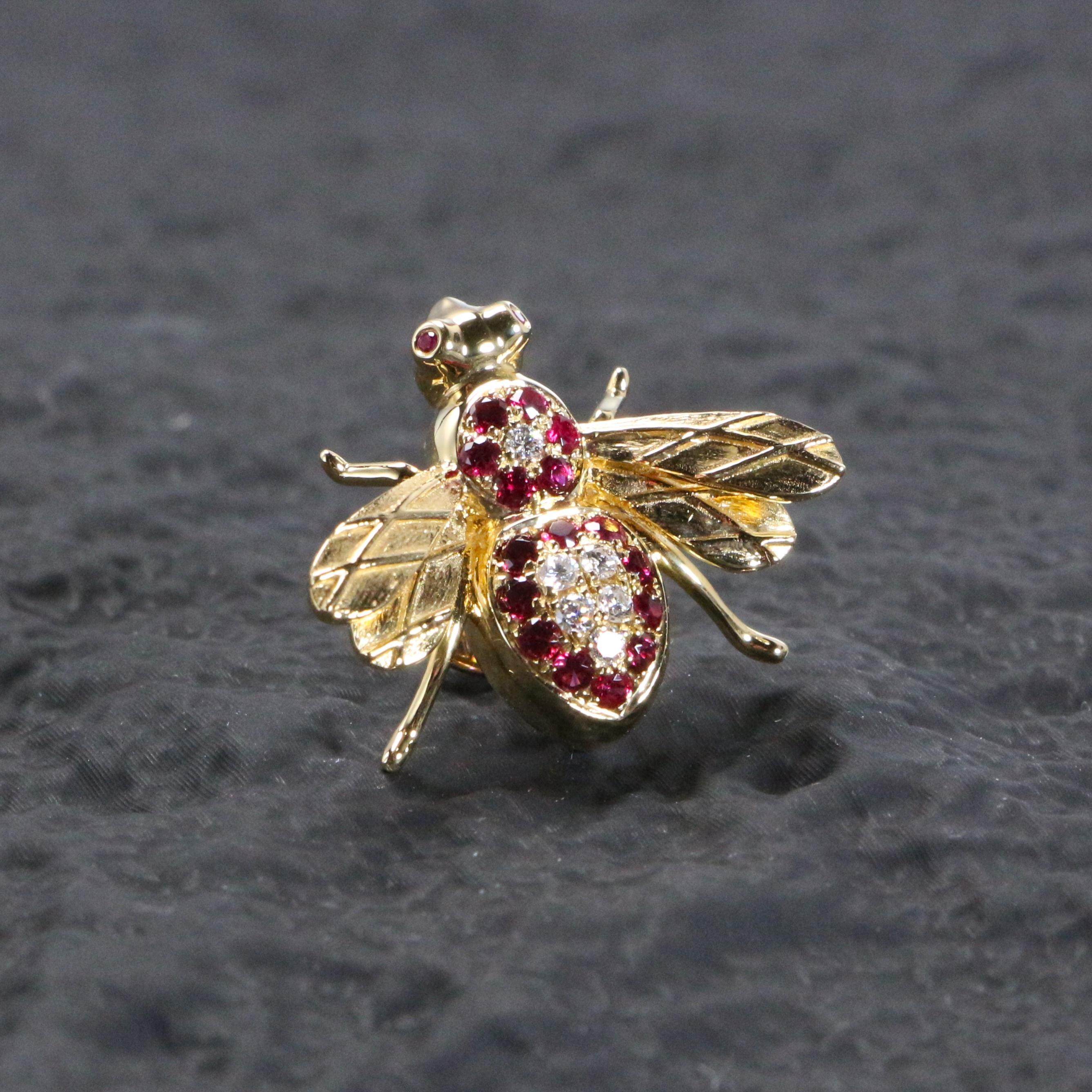 18K金镶嵌钻石红宝石蜜蜂胸针,珠宝/钻石/翡翠,胸饰,淘宝优惠券,粉丝福利购,淘宝优惠卷