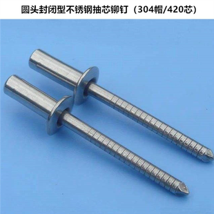 开票 源头工厂封闭不锈钢拉钉304帽420芯防水铆钉