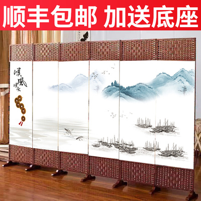 中式屏风隔断墙折屏客厅折叠移动
