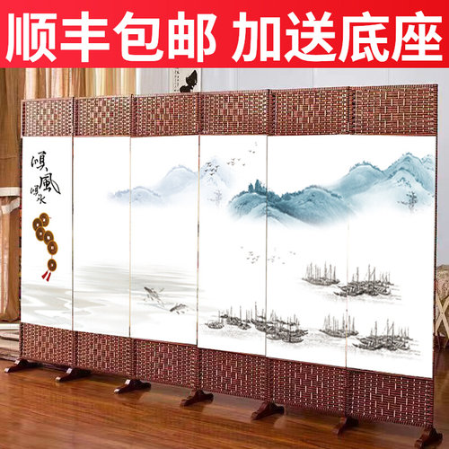 中式屏风隔断墙折屏客厅折叠移动