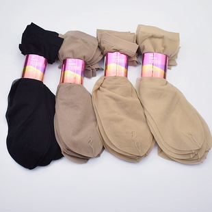 10双装 超薄脚尖透明有跟短丝袜女袜 娜娇婷莱卡包芯丝短袜子夏季