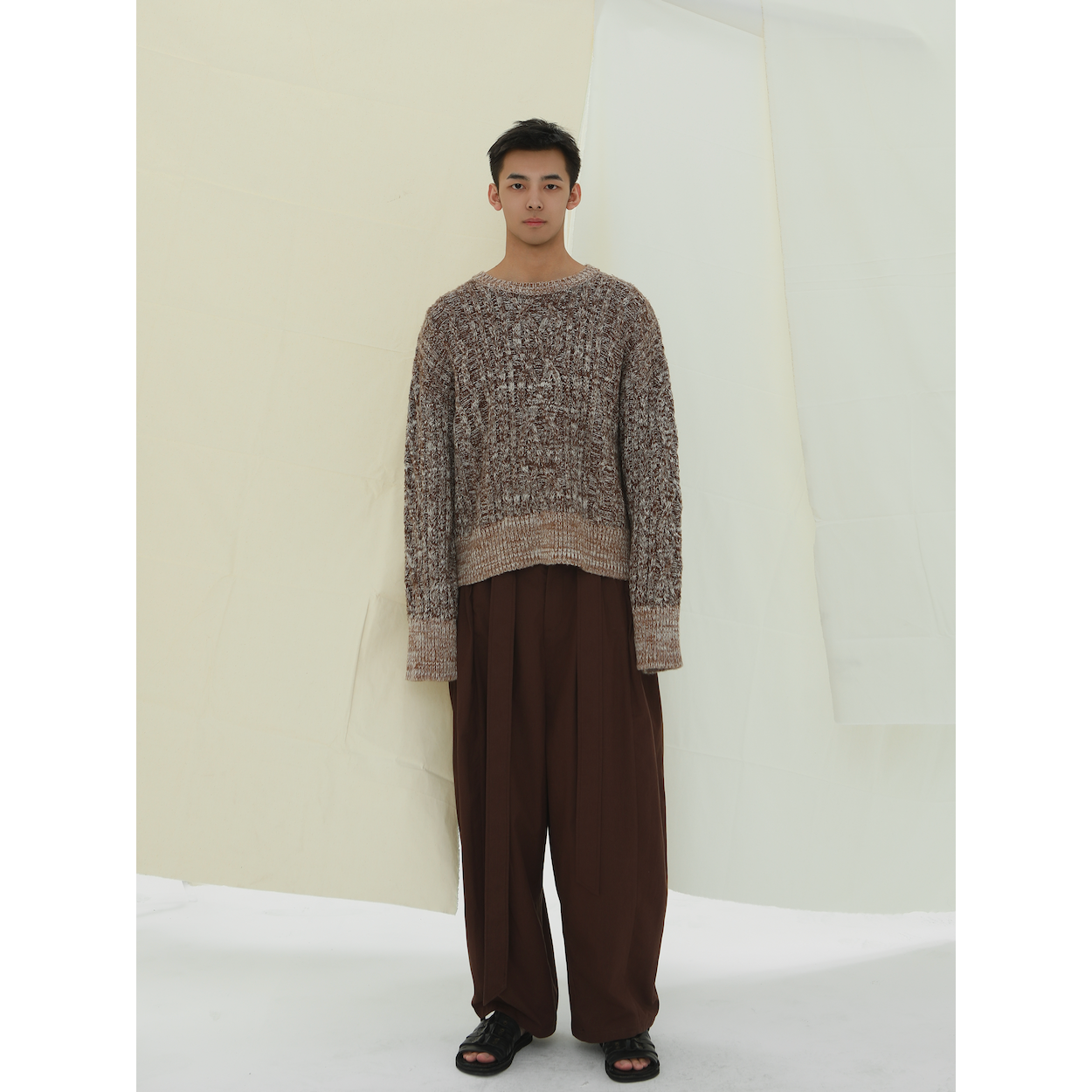 YOWSAH羊毛混纺流苏毛衣