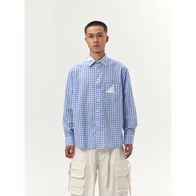 长袖衬衫YOWSAH拼接棉麻