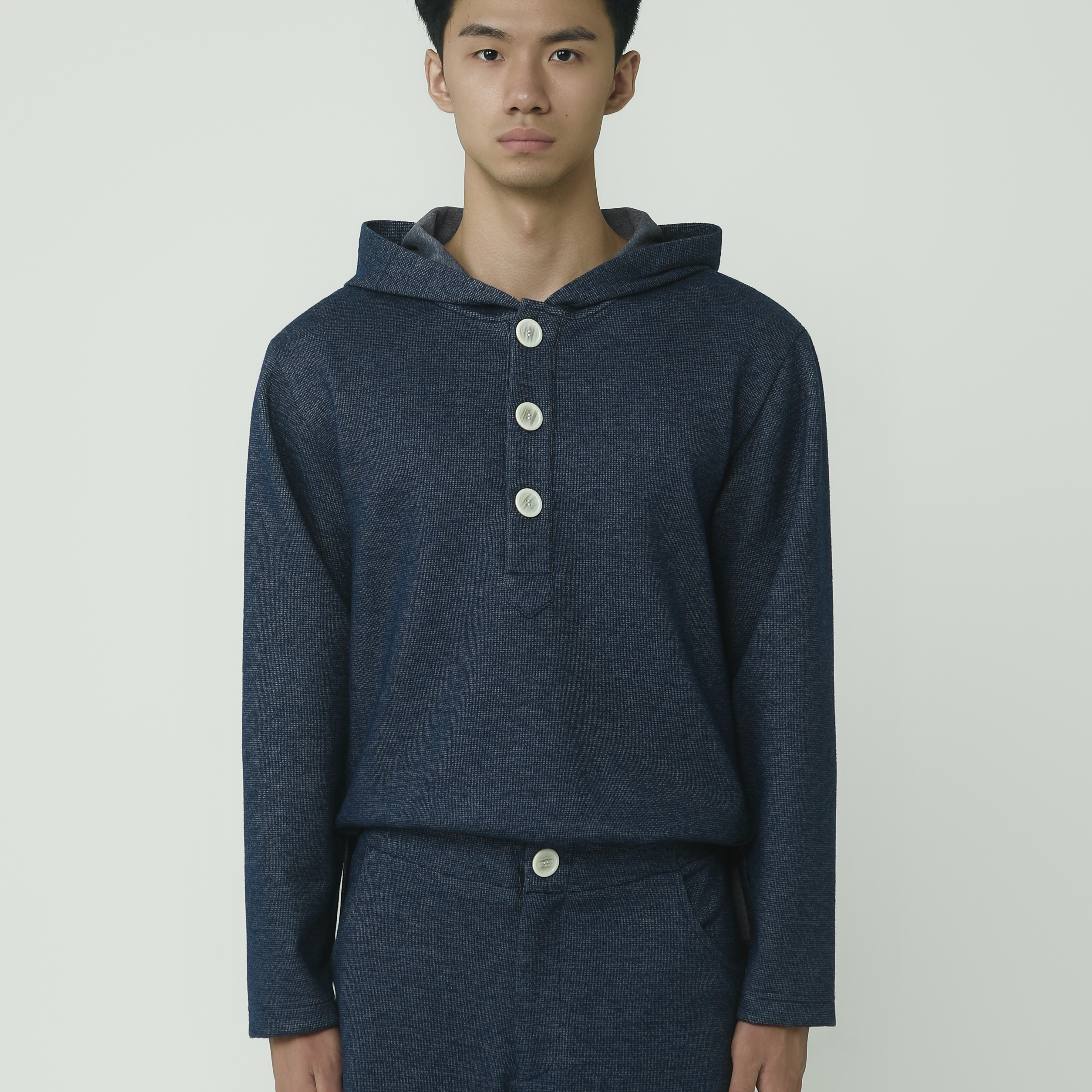 YOWSAH 重磅羊毛连帽开衩套头卫衣 男女同款