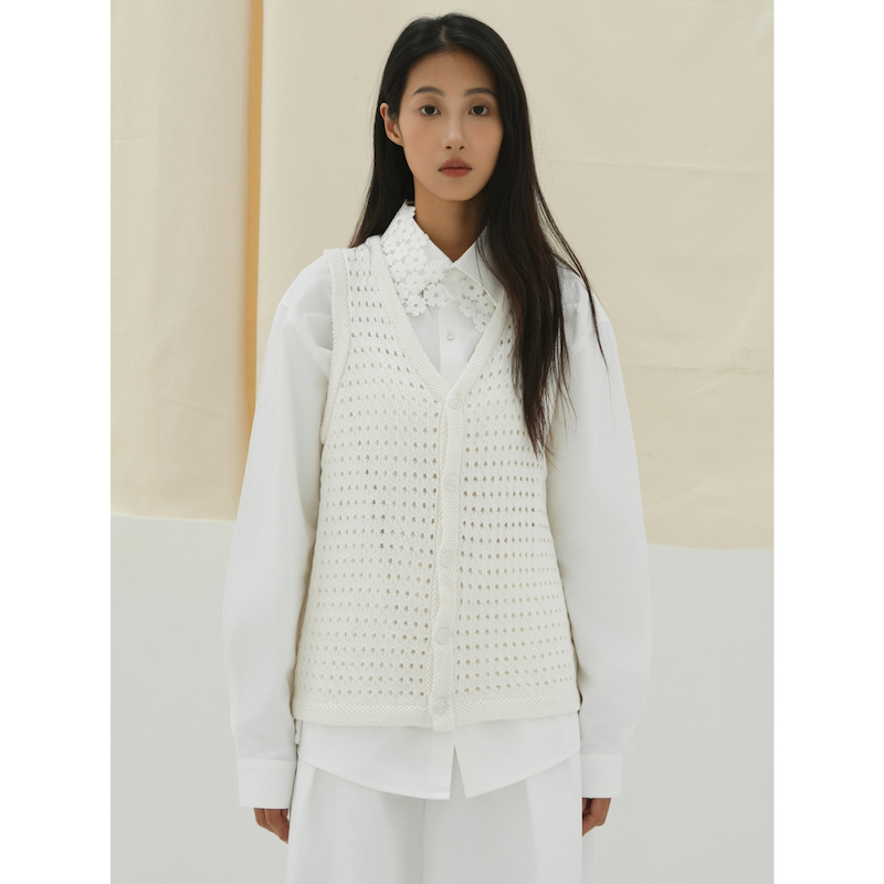 马甲背心YOWSAH针织格纹提花