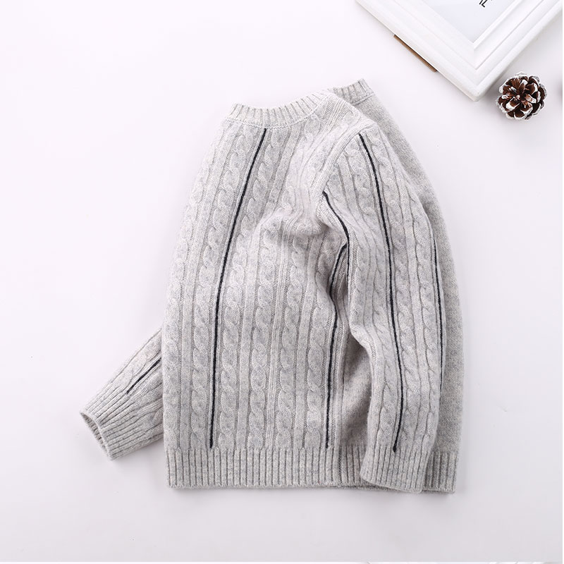 康赛妮纱线男童毛衣秋冬款100%纯山羊绒衫中大童男孩套头童装包邮