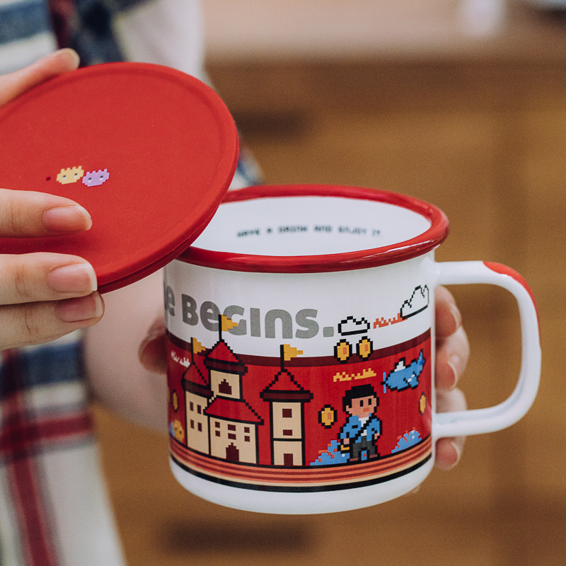 树可大容量搪瓷礼物马克杯