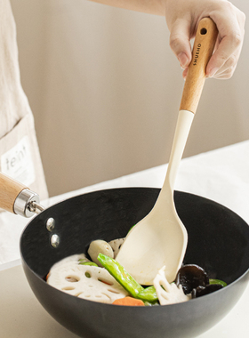 树可木柄迷你硅胶锅铲小号耐高温不粘锅食品级宝宝辅食勺厨具套装