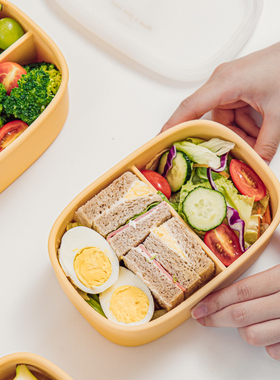 树可小食光硅胶保鲜盒饭盒微波炉加热带饭大容量密封盒食品级带盖