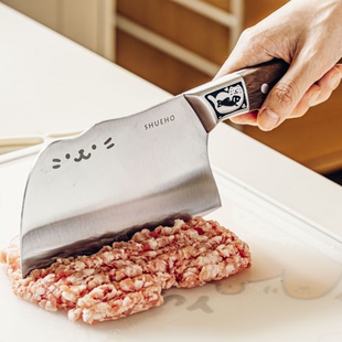 树可橘猫菜刀家用刀具切菜切肉切片不锈钢砍骨斩切刀两用女士专用