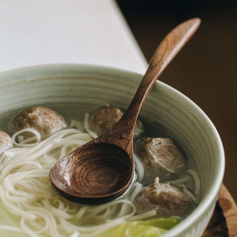 树可天然黑胡桃木家用实木小汤勺