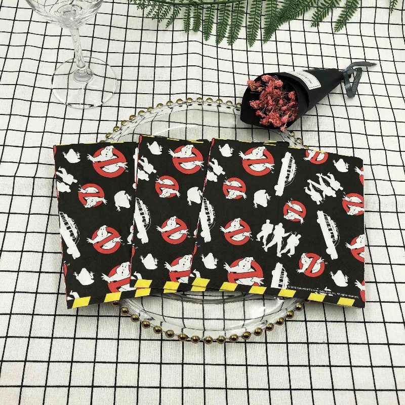 PomParty幽灵骑士印花餐巾纸黑色2层20张宴会派对装饰纸巾面巾纸