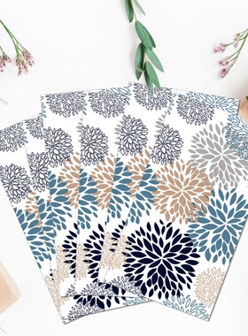 PomParty蓝色花卉餐巾纸两层20张面巾纸餐厅酒店餐具纸一次性纸巾