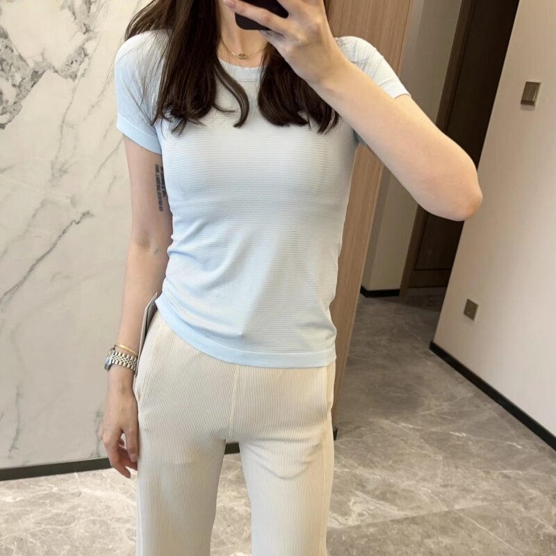瑜伽短袖健身跑步运动速干T恤女