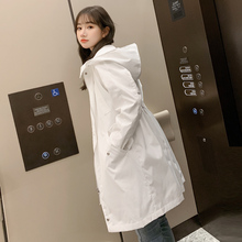 风衣女中长款2020春秋学生韩版收腰气质休闲宽松白色风衣外套潮
