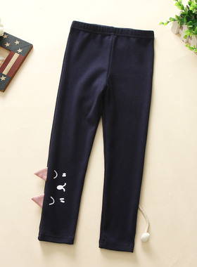 【亏本清仓110120130】女童纯棉猫咪休闲打底裤儿童小脚长裤子