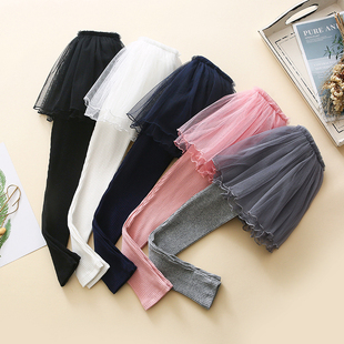 【亏本清仓】童装女童纯棉假两件短裙裤儿童弹力打底裤蓬蓬纱裤子