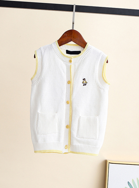 【亏本清仓100110120130】女童纯棉开衫马甲针织马夹外穿背心外搭