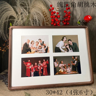 相框擺臺實木多張照片組合10木質(zhì)六56寸宮格打印定制沖洗畫框掛墻