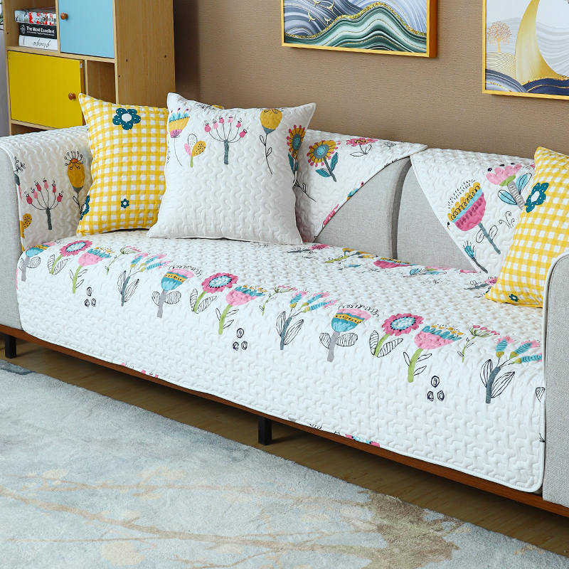 Nhỏ tươi bông trượt ghế sofa đệm tất cả các mùa đơn giản sofa tóc phổ khăn tựa lưng tấm vải liệm Gai Busha