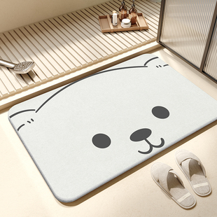 硬硅藻泥速干防滑地垫浴室卫生间门口吸水脚垫子洗手间厕所小地毯