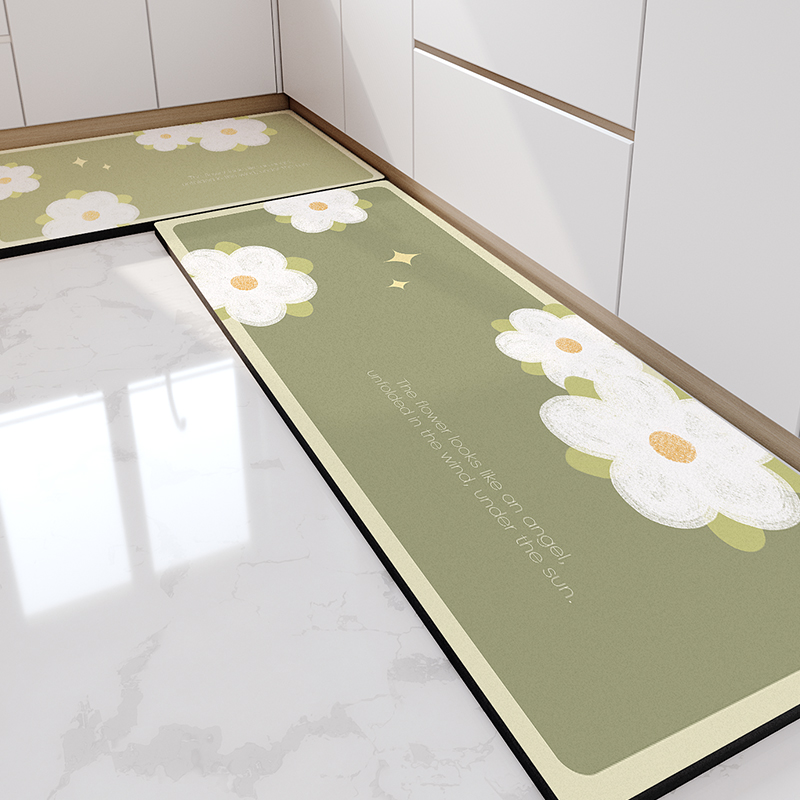 厨房地垫硅藻泥可擦免洗脚垫吸水防污防滑专用脚垫免清洗地毯软垫