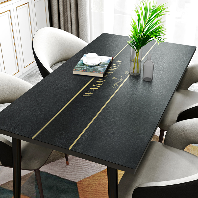 Nhạt hiện đại khăn trải bàn da ánh sáng sang trọng dầu không thấm nước dùng một lần chống xước trầy xước nóng bàn cà phê mat bảng thảm dày