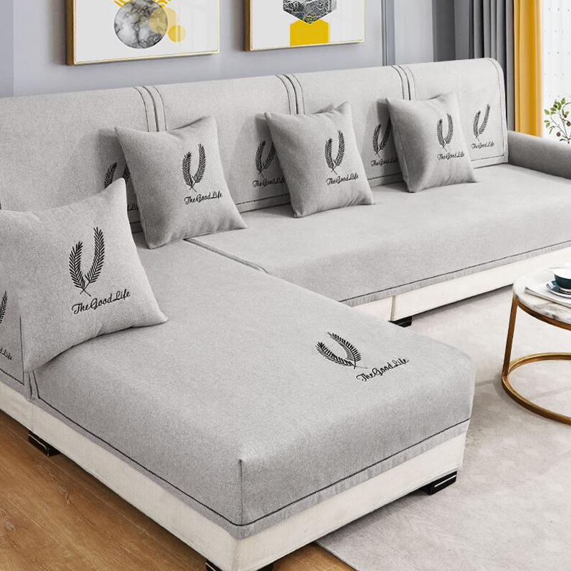 Nordic bộ sofa nhỏ gọn sofa đệm da Four Seasons chung bao gồm bao gồm tất cả bộ sofa đệm khăn tựa lưng con phổ quát