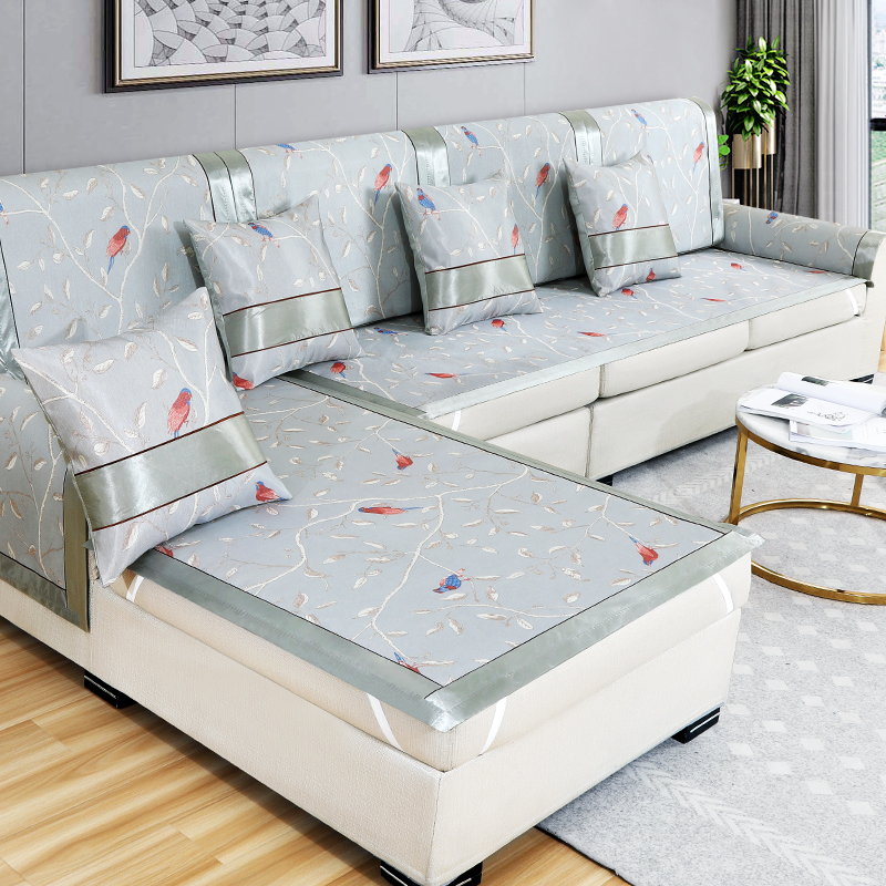 Bắc Âu tối giản sofa đệm Four Seasons chung mùa hè trượt lụa băng dưới ghế sofa đệm mùa hè mat tấm vải liệm chung