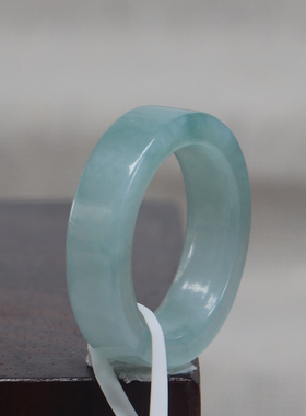 正品纯天然缅甸翡翠A货老坑冰种玉石指环戒圈12号圈口