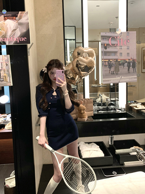 中袖针织套装巴黎甜点