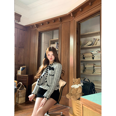 粗花呢丝带小香外套贵感